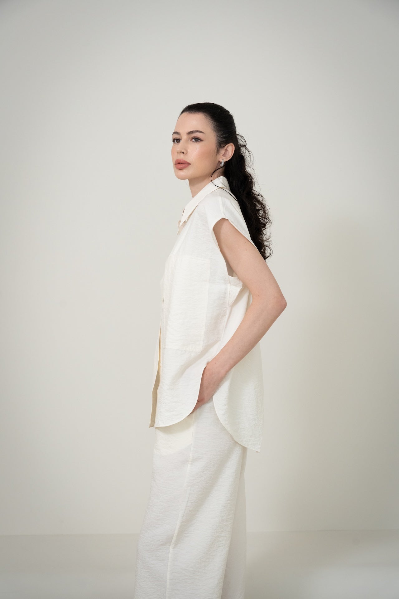Silk Casual Set with Cropped Pants 桑蠶絲九分褲休閒套裝