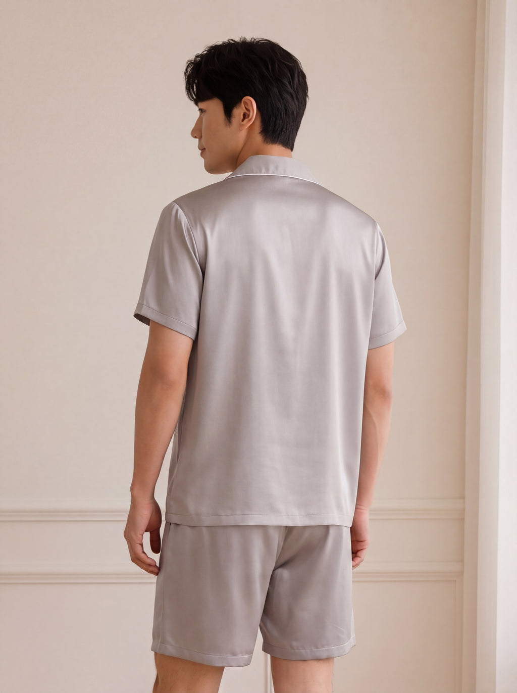 男士經典真絲短袖短褲家居服｜CloudSoft Silk™
