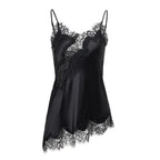 夜影蕾絲長褲套裝｜真絲睡衣套裝