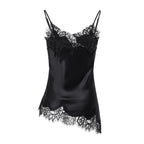 夜影蕾絲長褲套裝｜真絲睡衣套裝