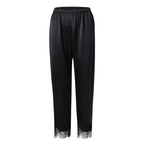 夜影蕾絲長褲套裝｜真絲睡衣套裝