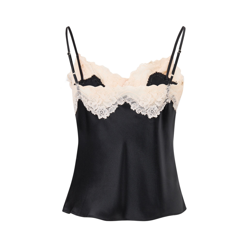 微光蕾絲短褲套裝｜真絲細肩帶睡衣