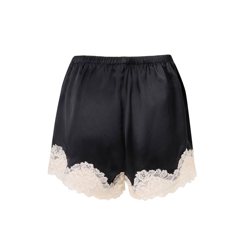 微光蕾絲短褲套裝｜真絲細肩帶睡衣