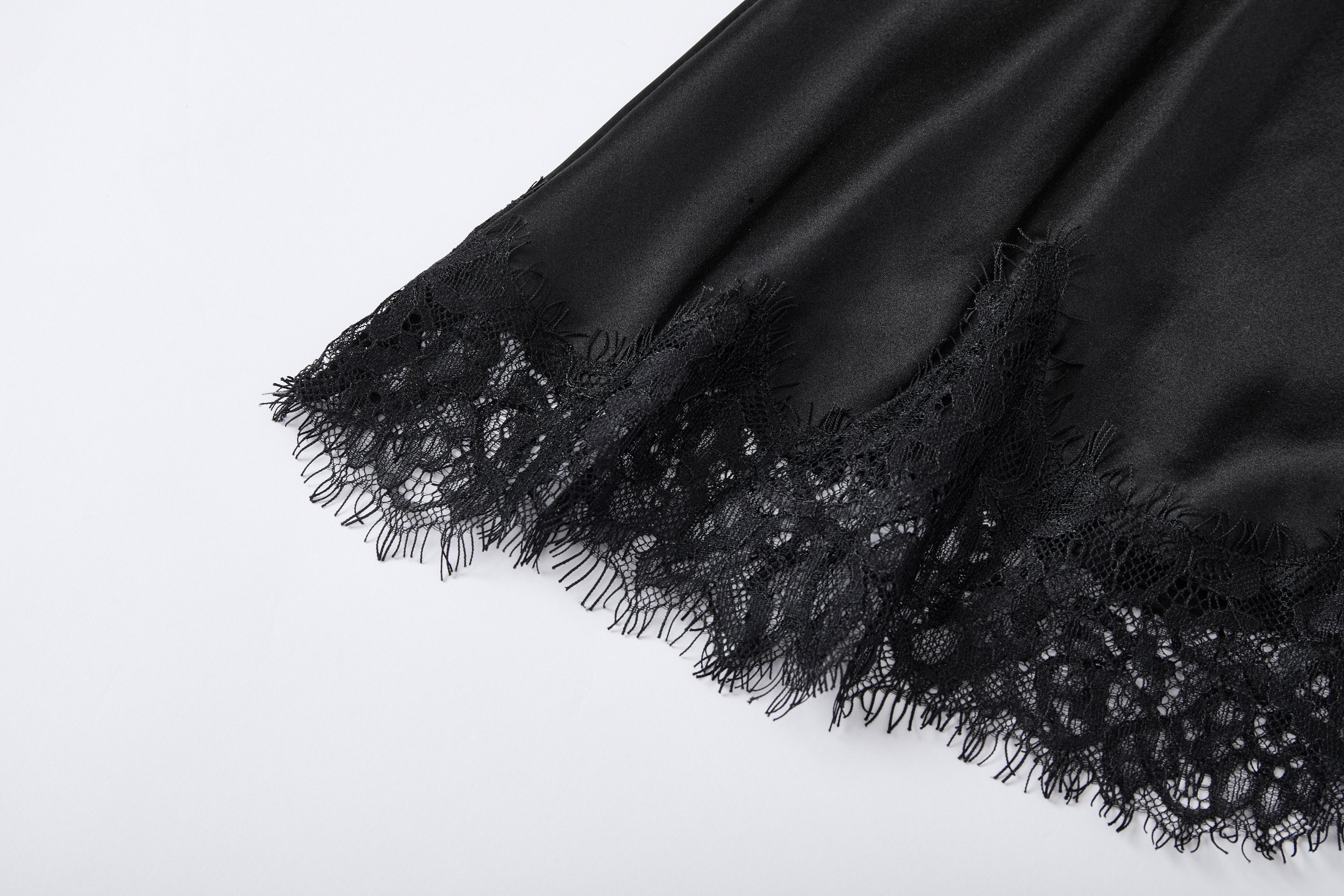 夜影蕾絲長褲套裝｜真絲睡衣套裝