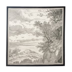 經典真絲方巾 ｜黑白風景・都會極簡｜Silk Art Scarf