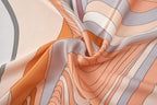 經典真絲方巾 ｜幾何暖調｜Silk Art Scarf