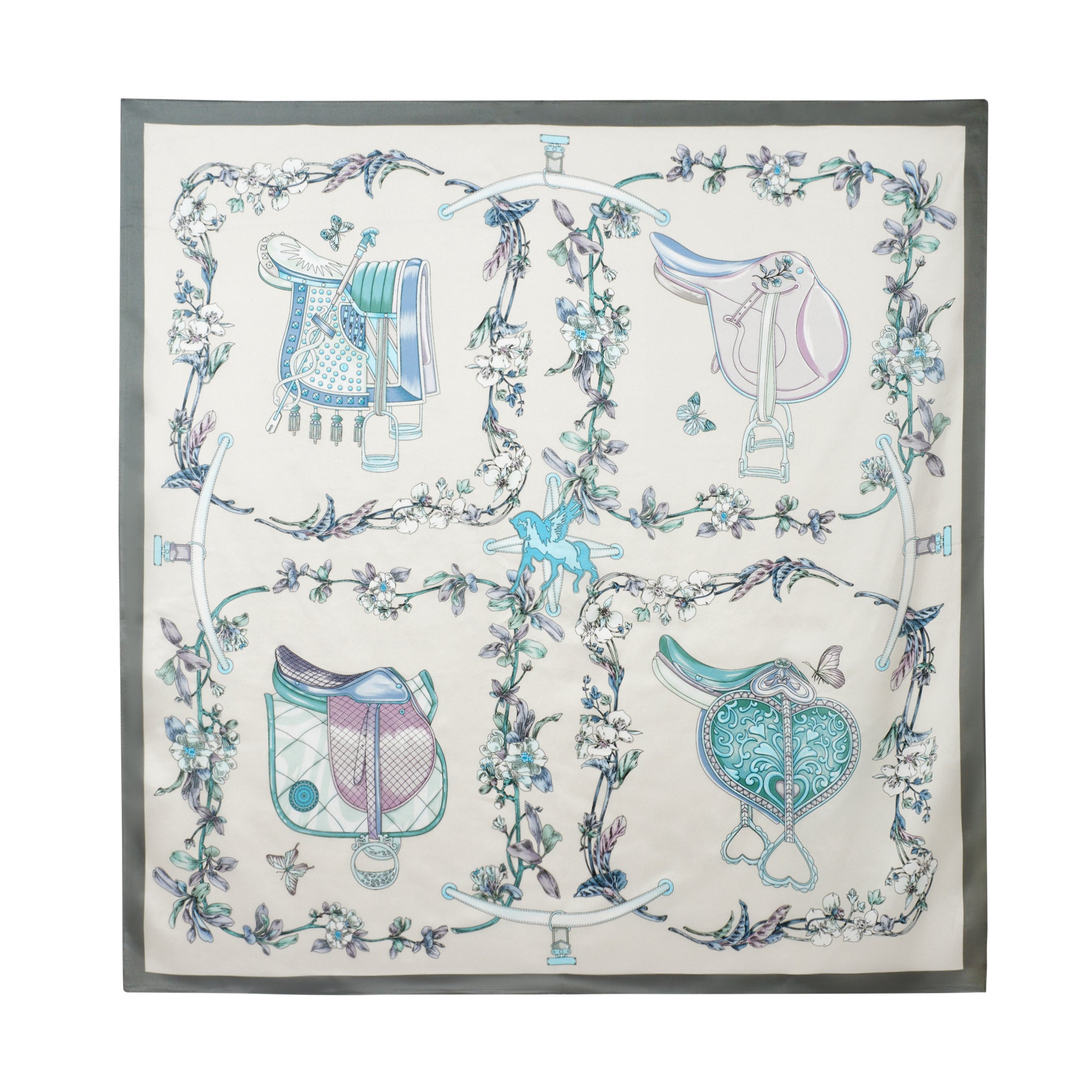 經典真絲方巾 ｜春曉花園｜Silk Art Scarf