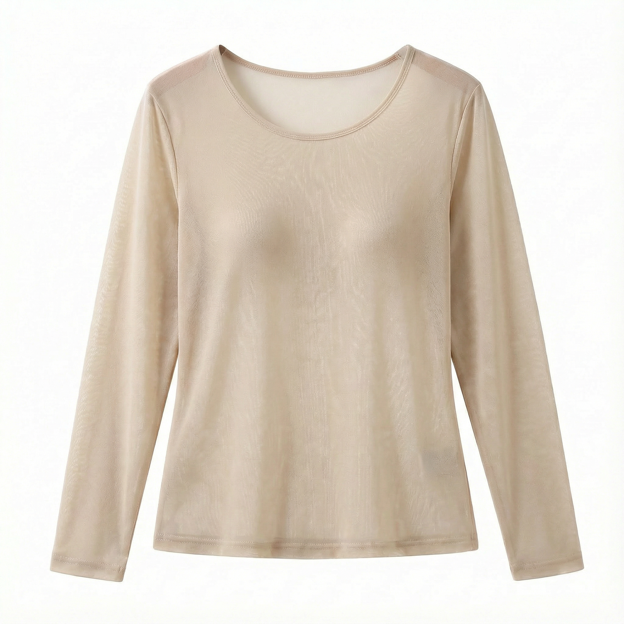 【100%蠶絲】親膚保暖打底衫｜圓領長袖內搭上衣