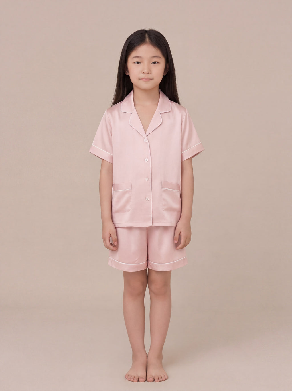 兒童經典真絲短袖短褲套裝｜CloudSoft Silk™