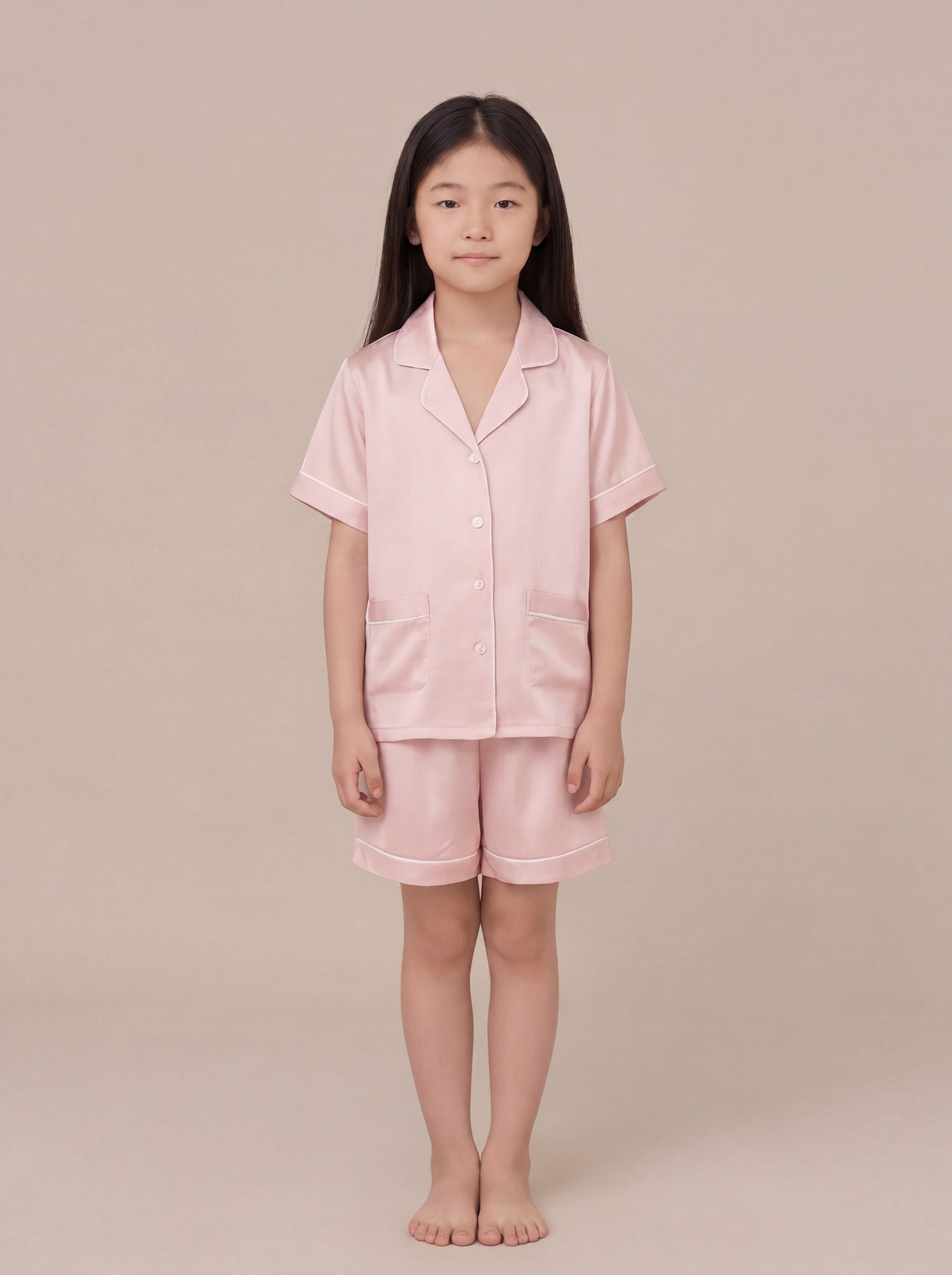 兒童經典真絲短袖短褲套裝｜CloudSoft Silk™