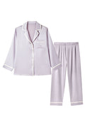 【薰衣草紫】長袖真絲睡衣套裝｜冷氣房也安心的敏感肌家居服