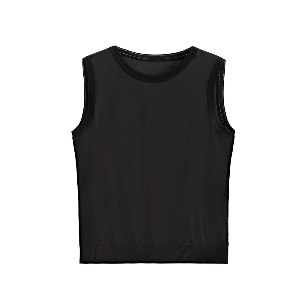 Silk Sleeveless Top 真絲圓領無袖上衣