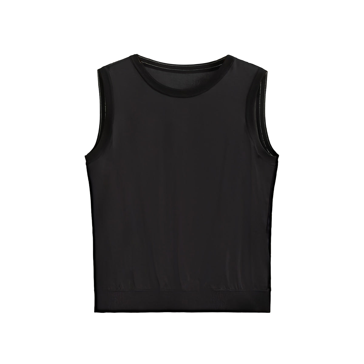 Silk Sleeveless Top 真絲圓領無袖上衣