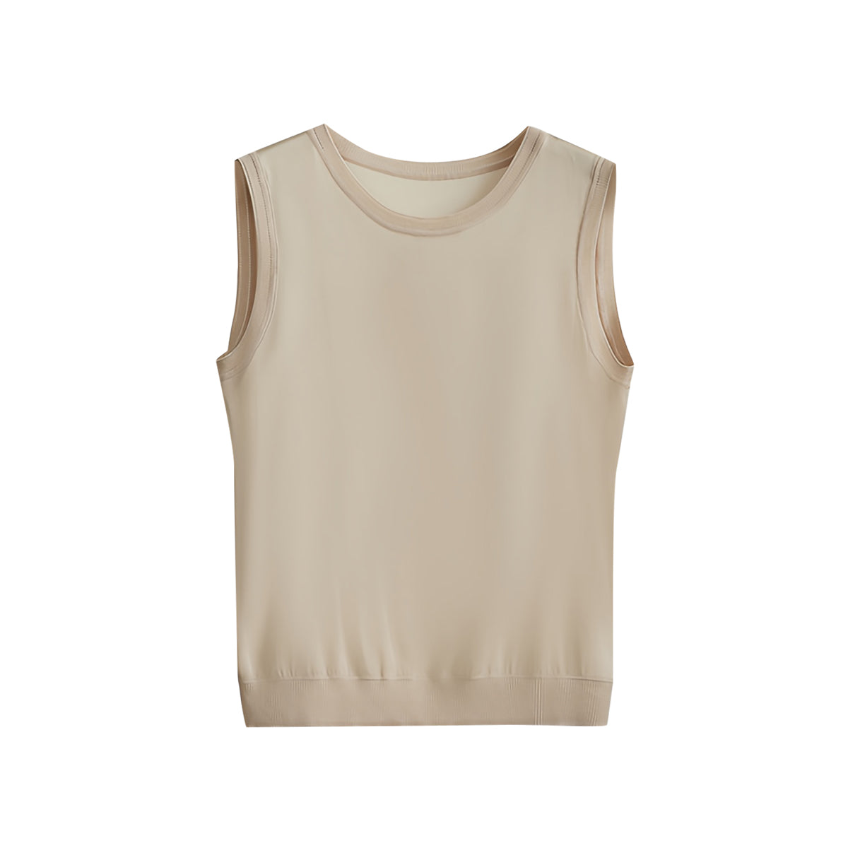 Silk Sleeveless Top 真絲圓領無袖上衣