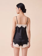 微光蕾絲短褲套裝｜真絲細肩帶睡衣