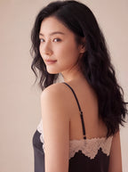 微光蕾絲短褲套裝｜真絲細肩帶睡衣