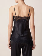 夜影蕾絲長褲套裝｜真絲睡衣套裝