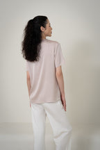 Silk Short-Sleeve Top 霧光真絲短袖上衣