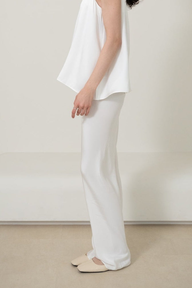 Silk Wide-Leg Pants｜30 Momme Heavy Crinkled Silk 斜裁重皺真絲寬褲