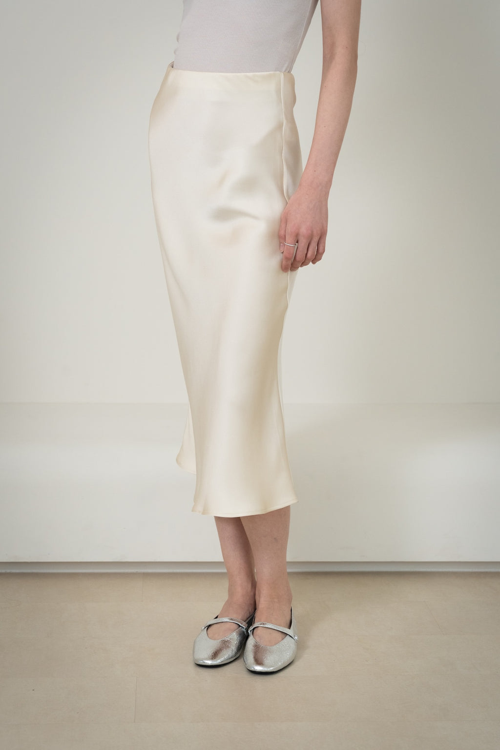 Silk Midi Skirt｜Double-Faced Silk Charmeuse 斜裁雙面真絲半身裙