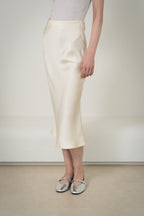 Silk Midi Skirt｜Double-Faced Silk Charmeuse 斜裁雙面真絲半身裙