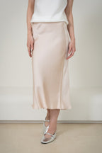 Silk Midi Skirt｜Double-Faced Silk Charmeuse 斜裁雙面真絲半身裙