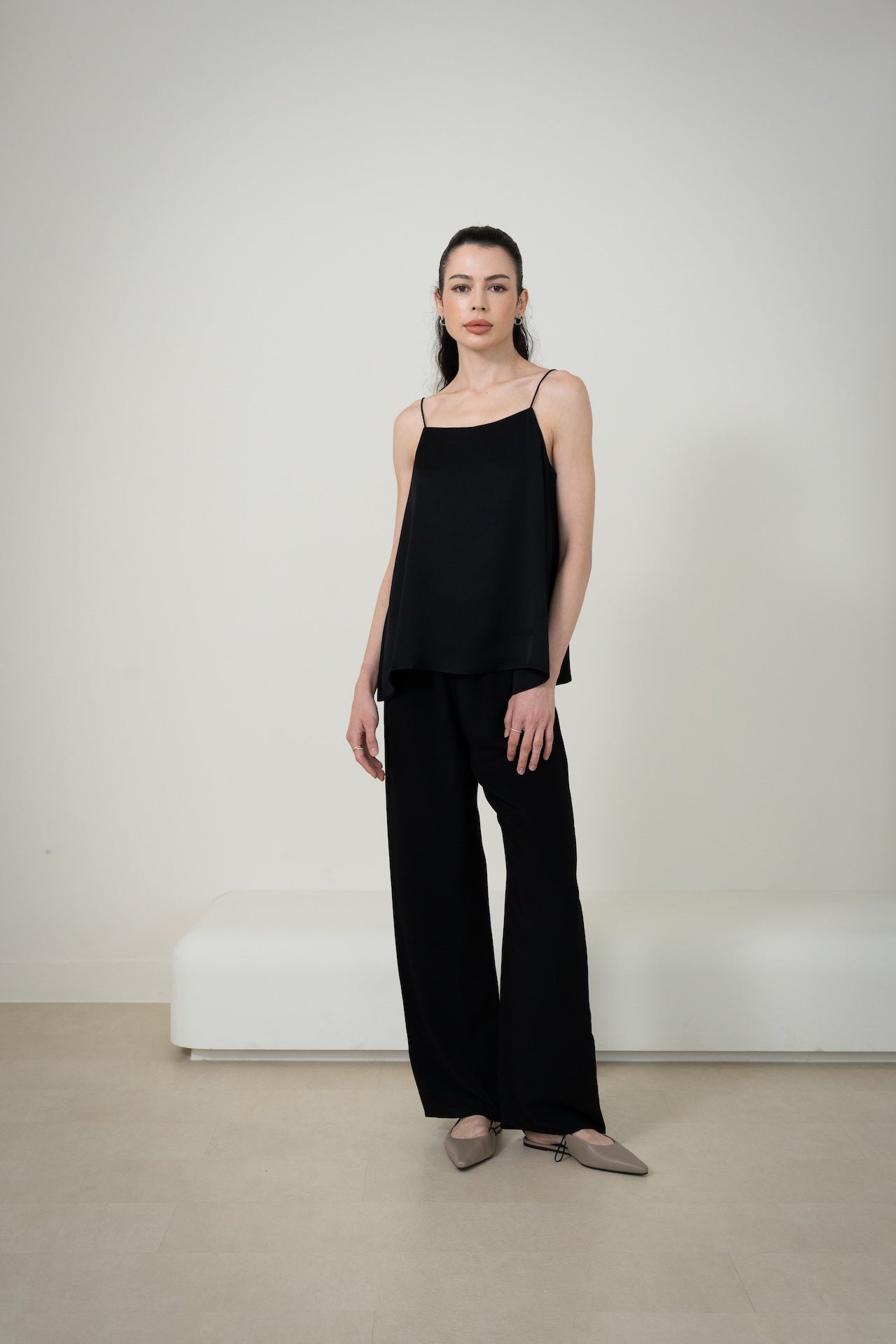 Silk Wide-Leg Pants｜30 Momme Heavy Crinkled Silk 斜裁重皺真絲寬褲