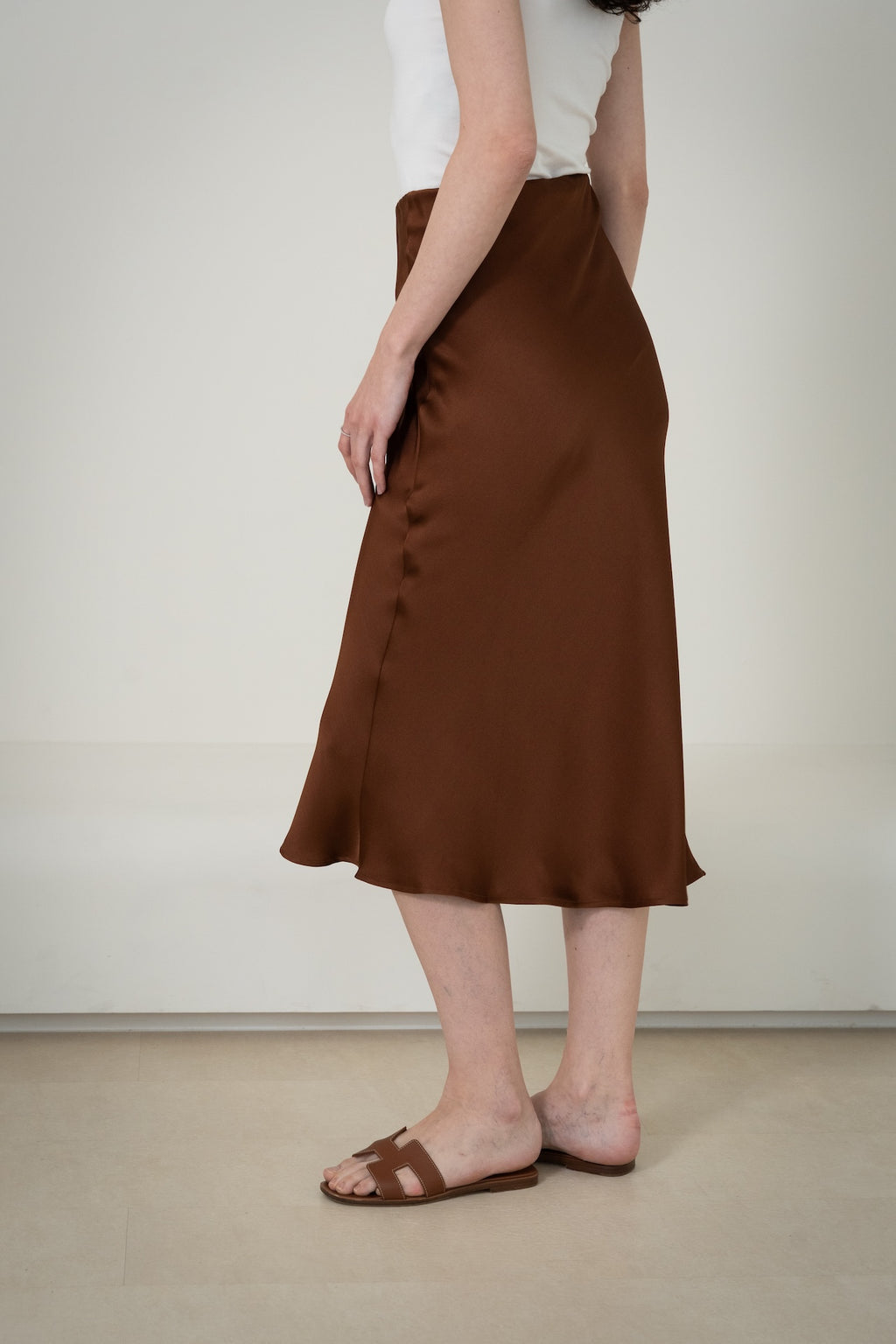 Silk Midi Skirt｜Double-Faced Silk Charmeuse 斜裁雙面真絲半身裙