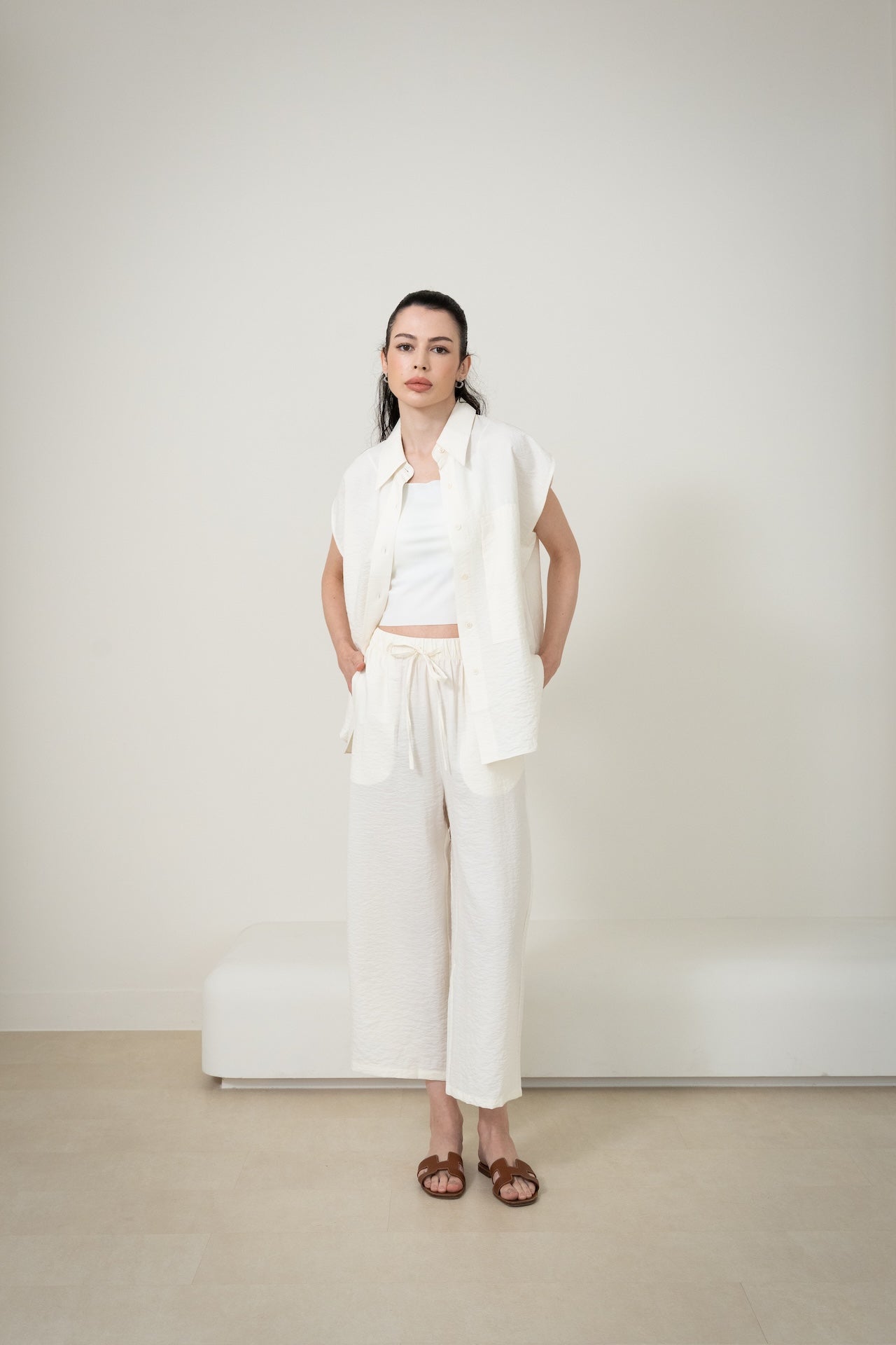 Silk Casual Set with Cropped Pants 桑蠶絲九分褲休閒套裝