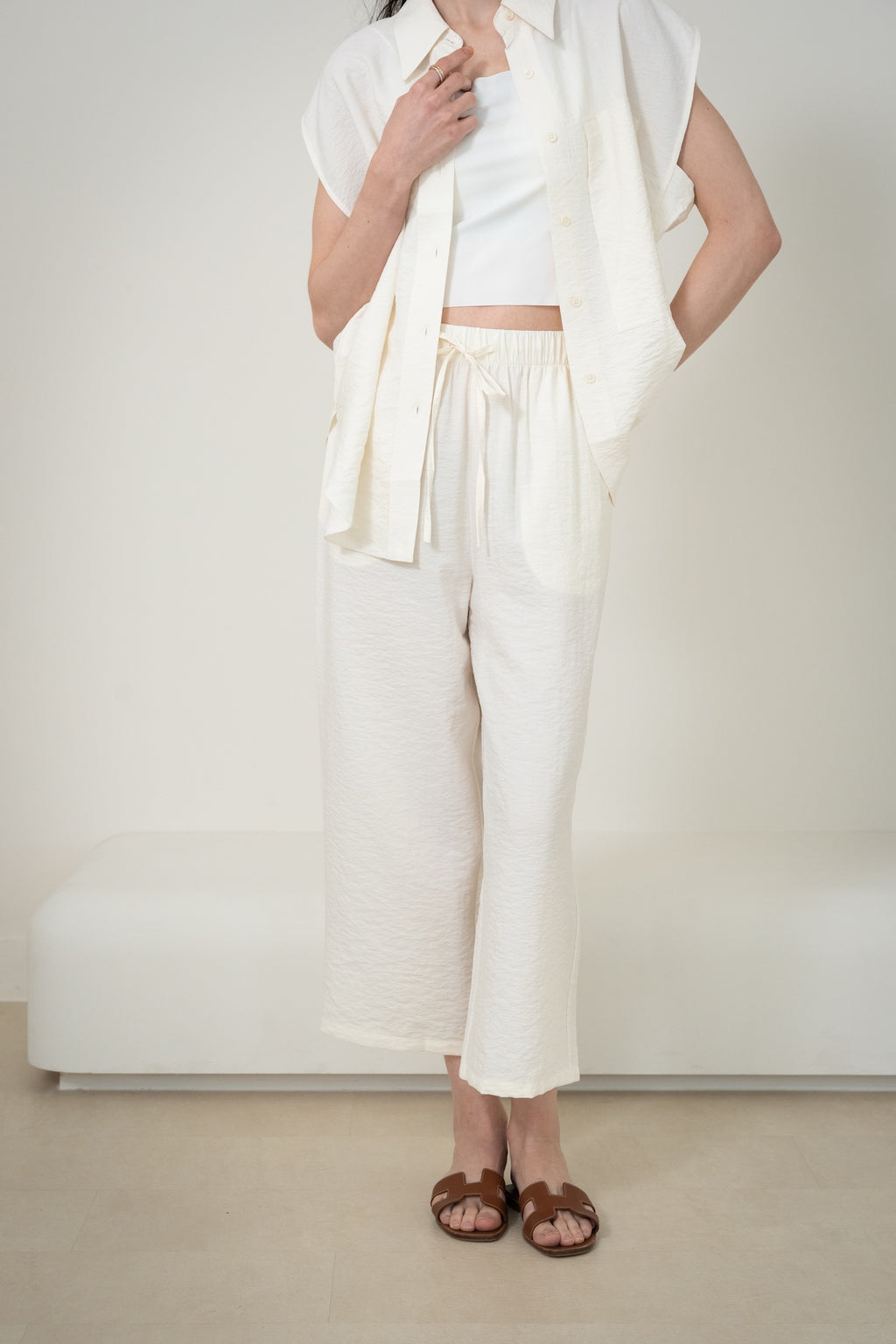 Silk Casual Set with Cropped Pants 桑蠶絲九分褲休閒套裝