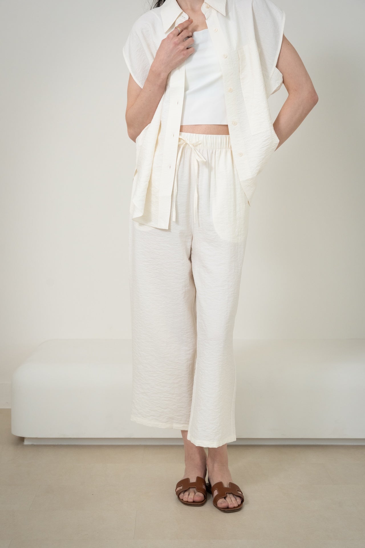 Silk Casual Set with Cropped Pants 桑蠶絲九分褲休閒套裝