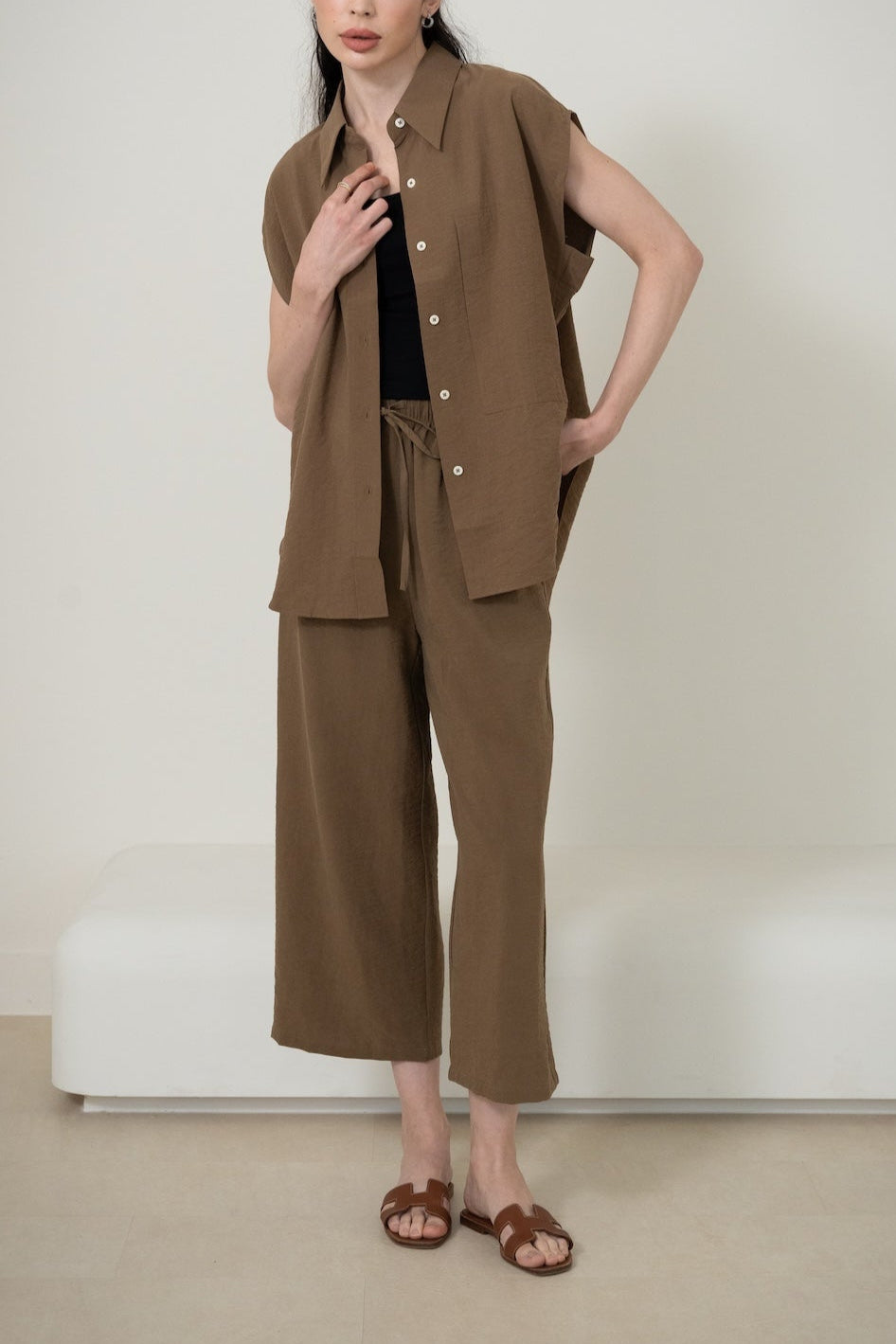 Silk Casual Cropped Pants 桑蠶絲通勤九分褲