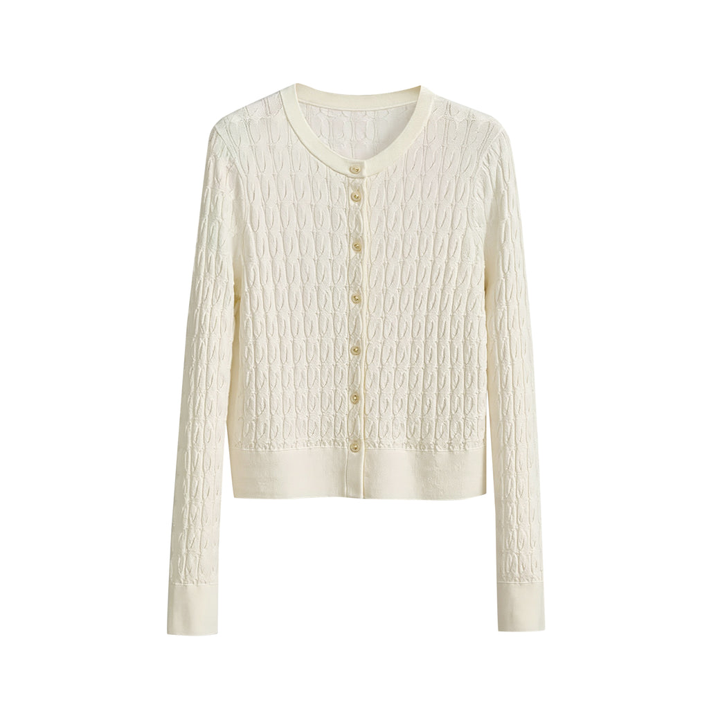 真絲混羊毛針織開襟衫｜老錢氣質 × 柔軟不刺癢