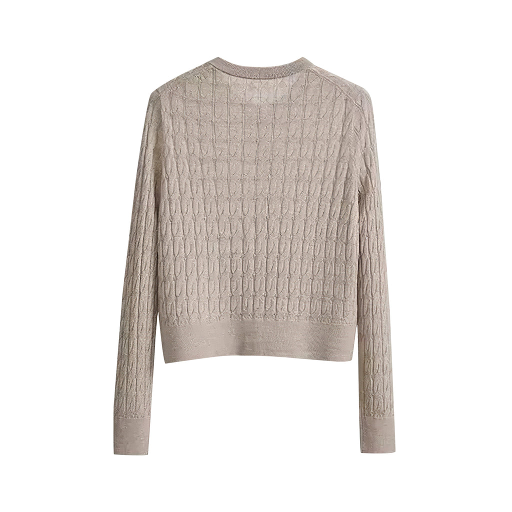 真絲混羊毛針織開襟衫｜老錢氣質 × 柔軟不刺癢