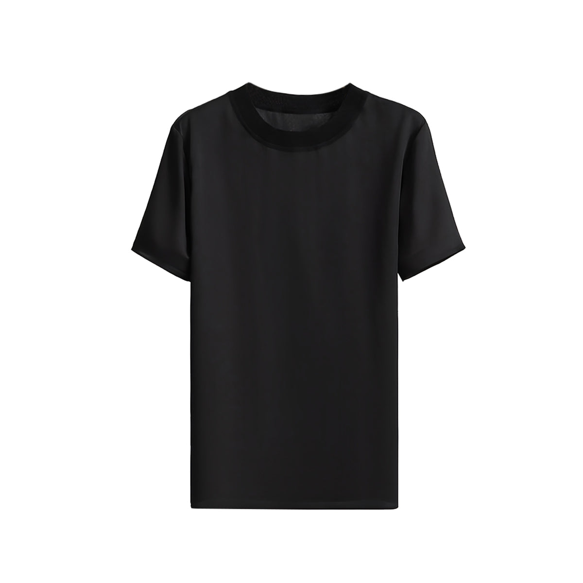 Silk Short-Sleeve Top 霧光真絲短袖上衣