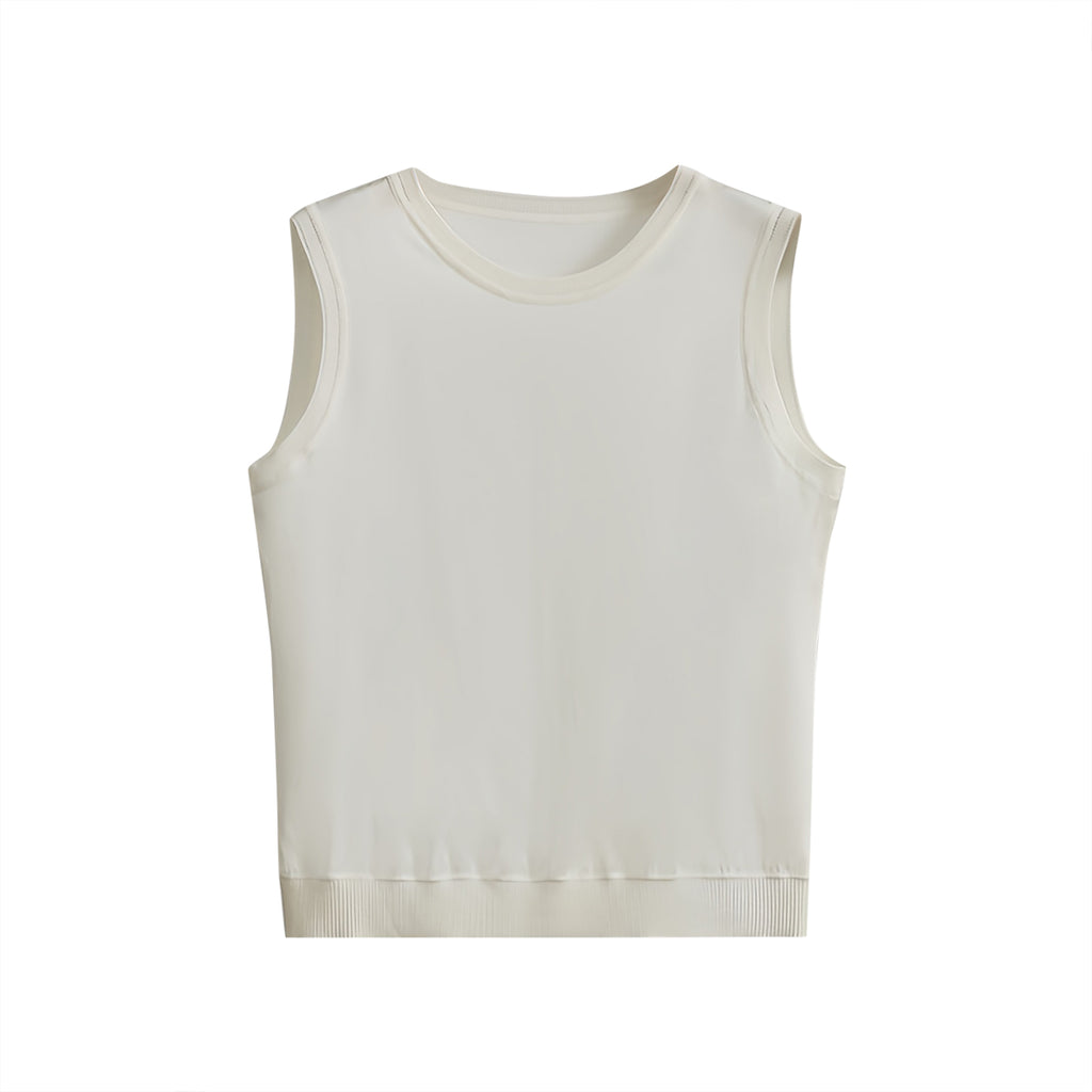 Silk Sleeveless Top 真絲圓領無袖上衣