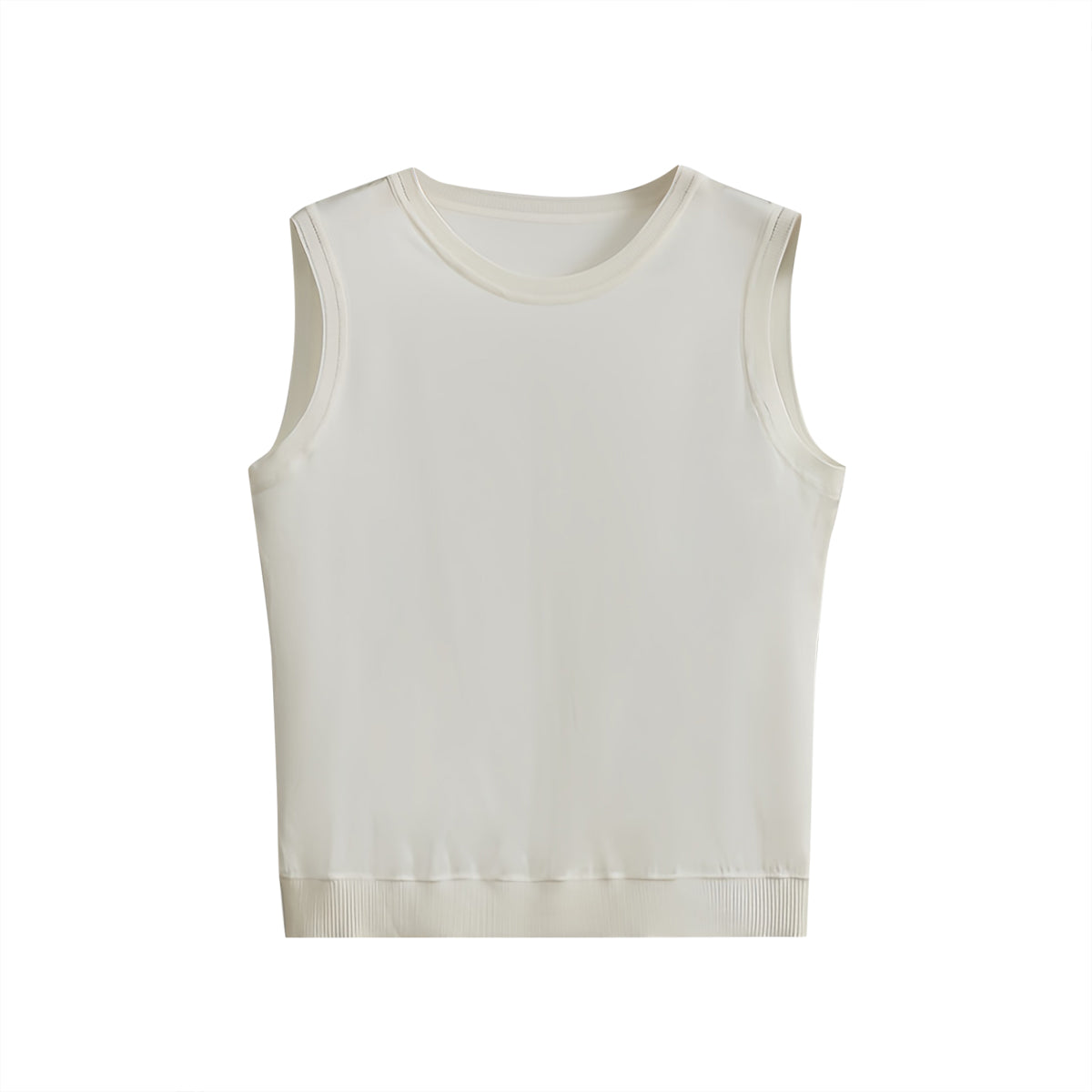 Silk Sleeveless Top 真絲圓領無袖上衣
