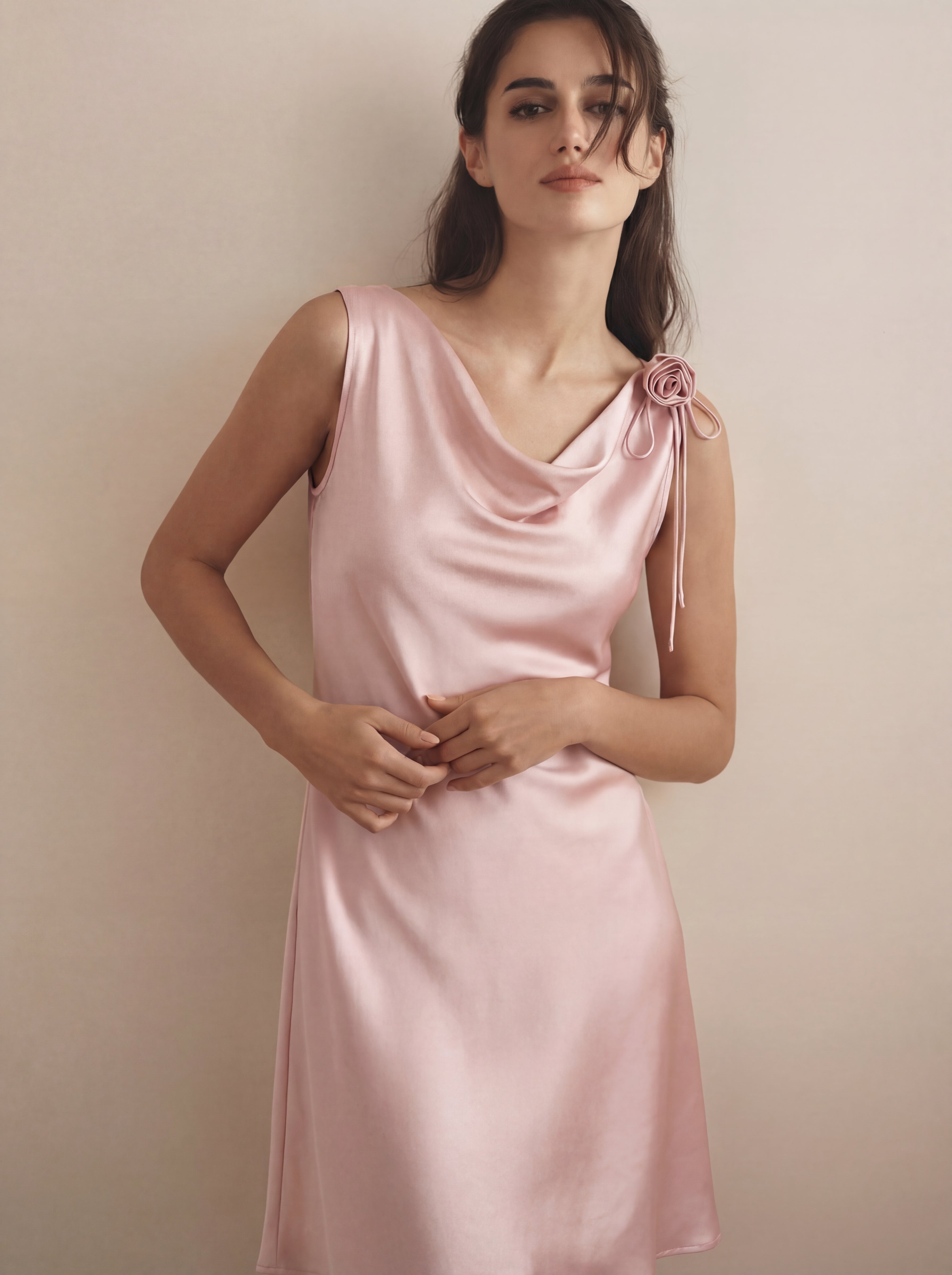 真絲玫瑰垂領洋裝｜Silk Vow