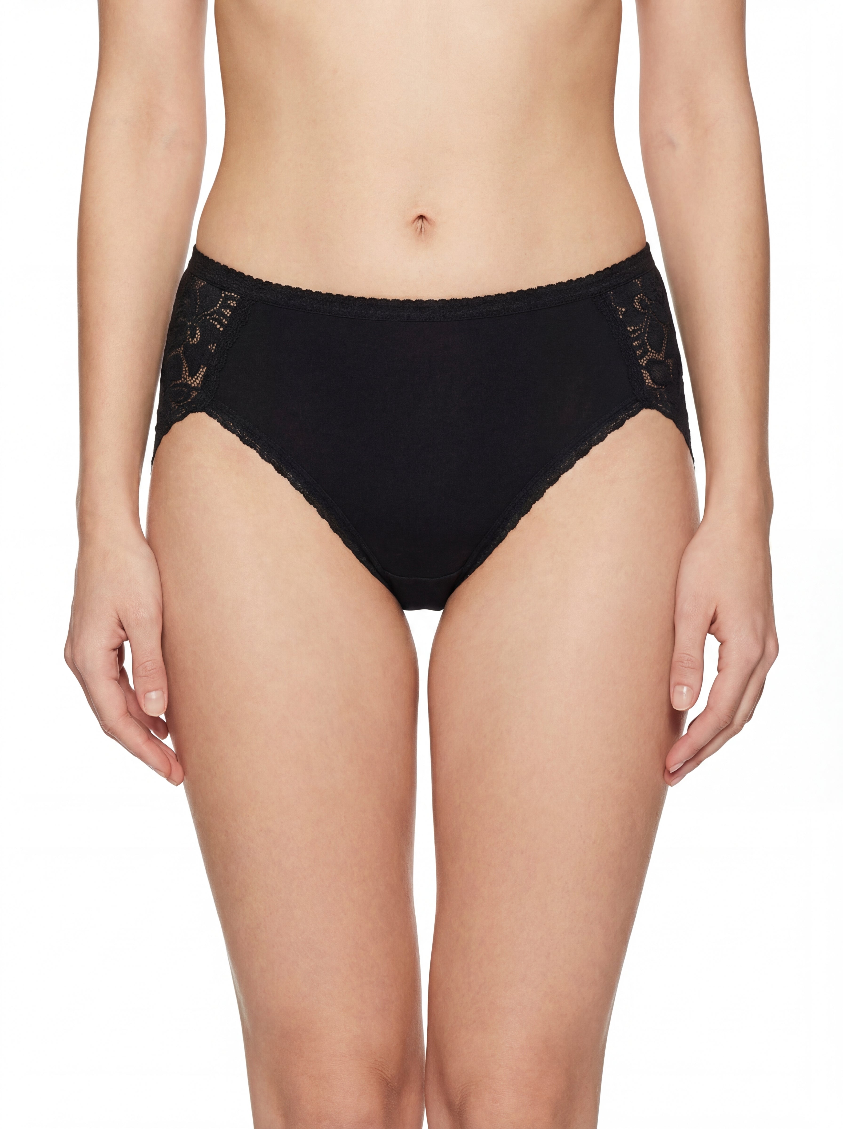 蕾絲花邊蠶絲內褲 I 中腰三角褲