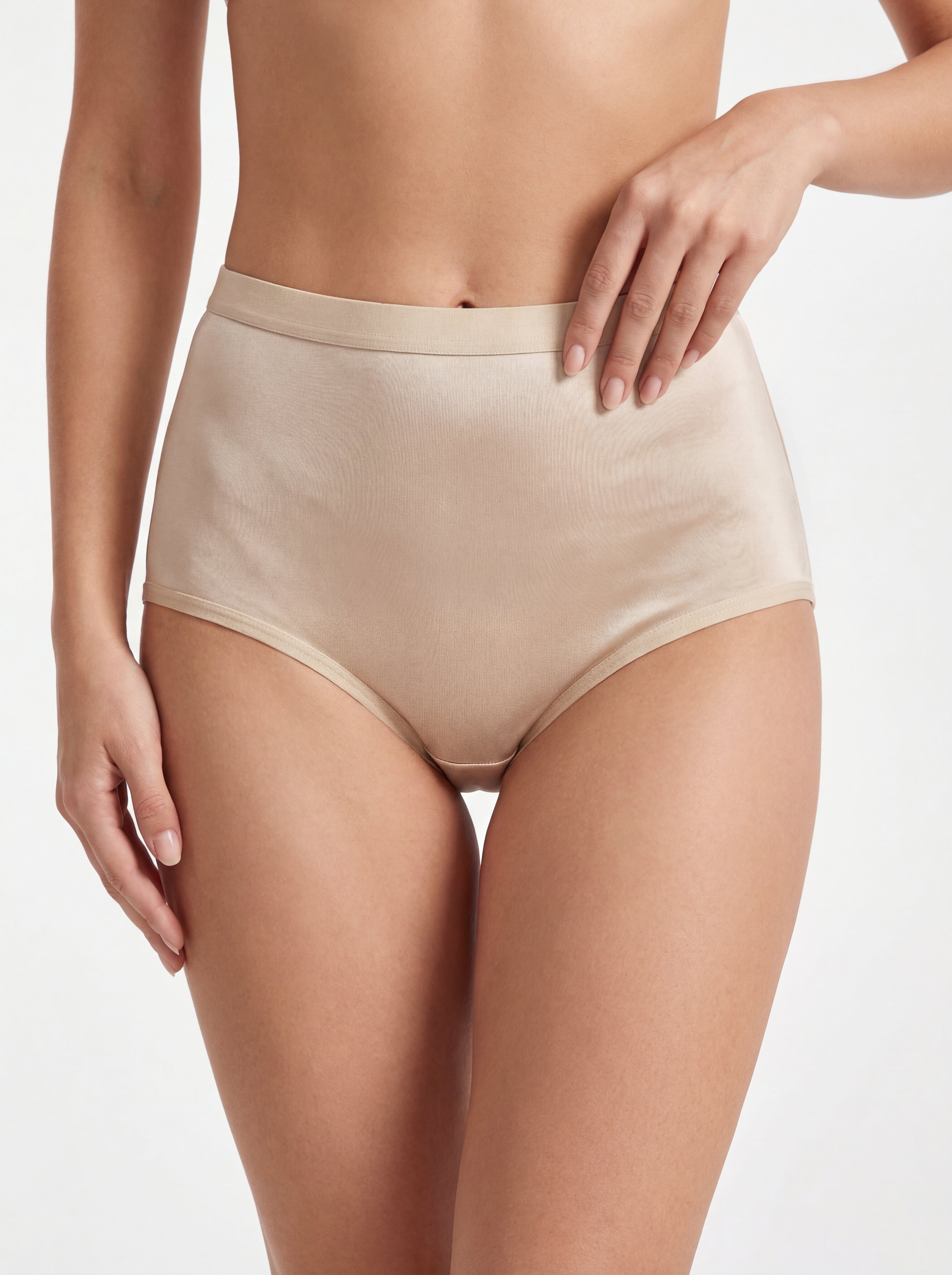 女士真絲高腰內褲｜法式高叉 × 乾爽透氣