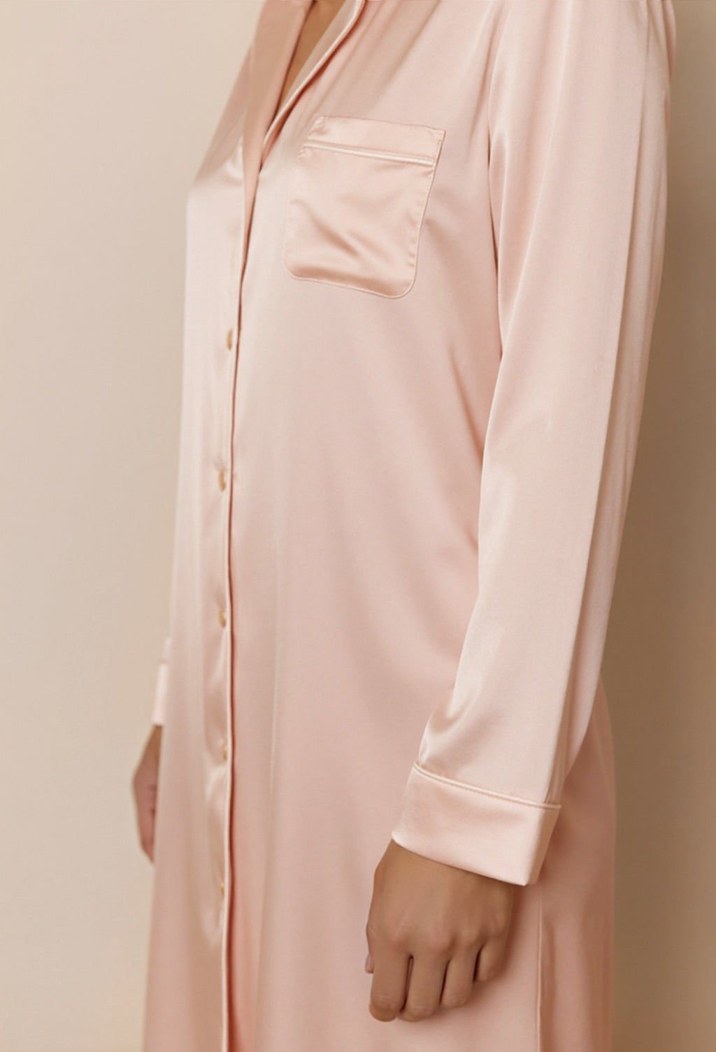 【男友感真絲襯衫睡裙】獨家設計 × 初戀白與甜心粉雙色