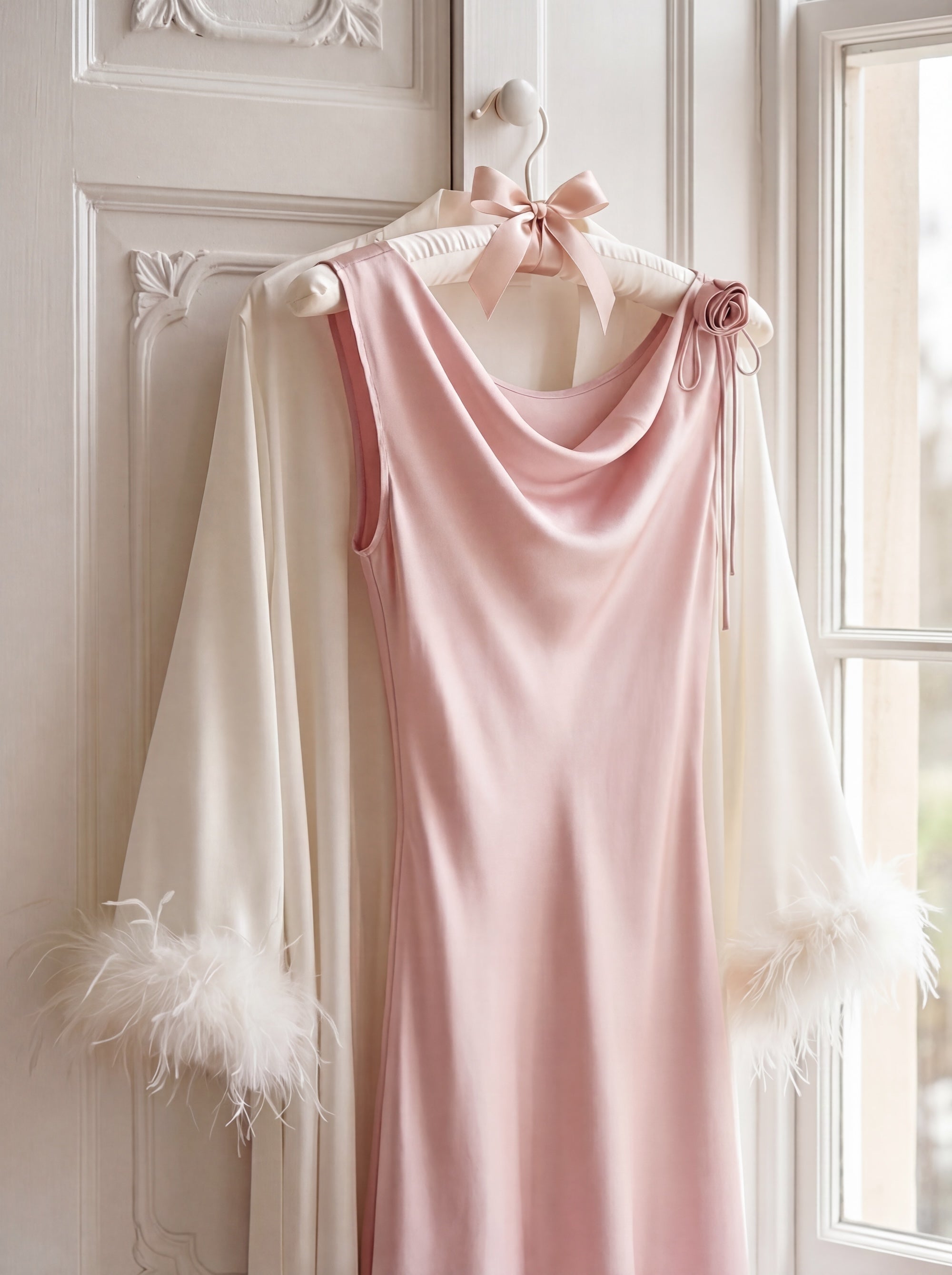 真絲玫瑰垂領洋裝｜Silk Vow