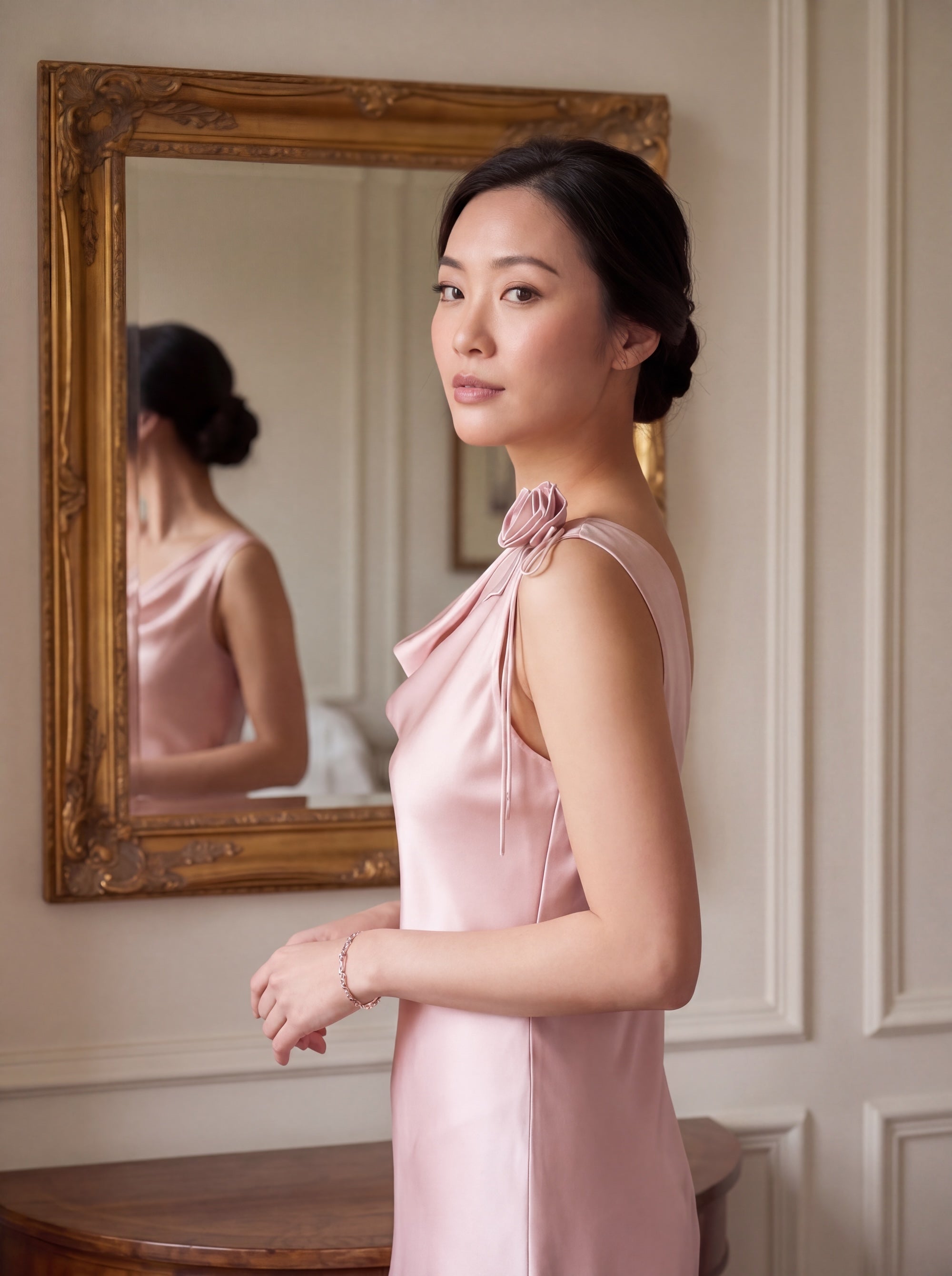 真絲玫瑰垂領洋裝｜Silk Vow